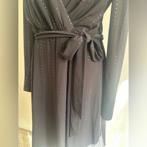 DKNY Black Long Sleeve Wrap Dress - Picture 6 of 15